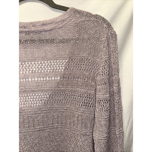 Coldwater Creek Sweater Womens 1x Lavender Purple Crochet Cottagecore Linen - Picture 13 of 14
